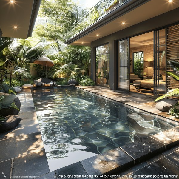 Prix piscine coque 8x4 tout compris : les principaux points à retenir